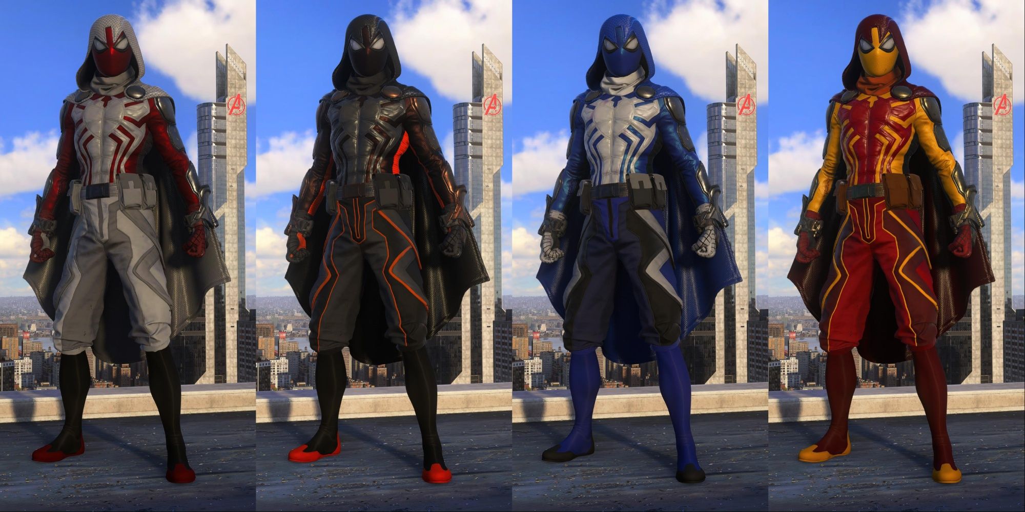 The Arachknight suit and its different styles from Marvel's Spider-Man 2