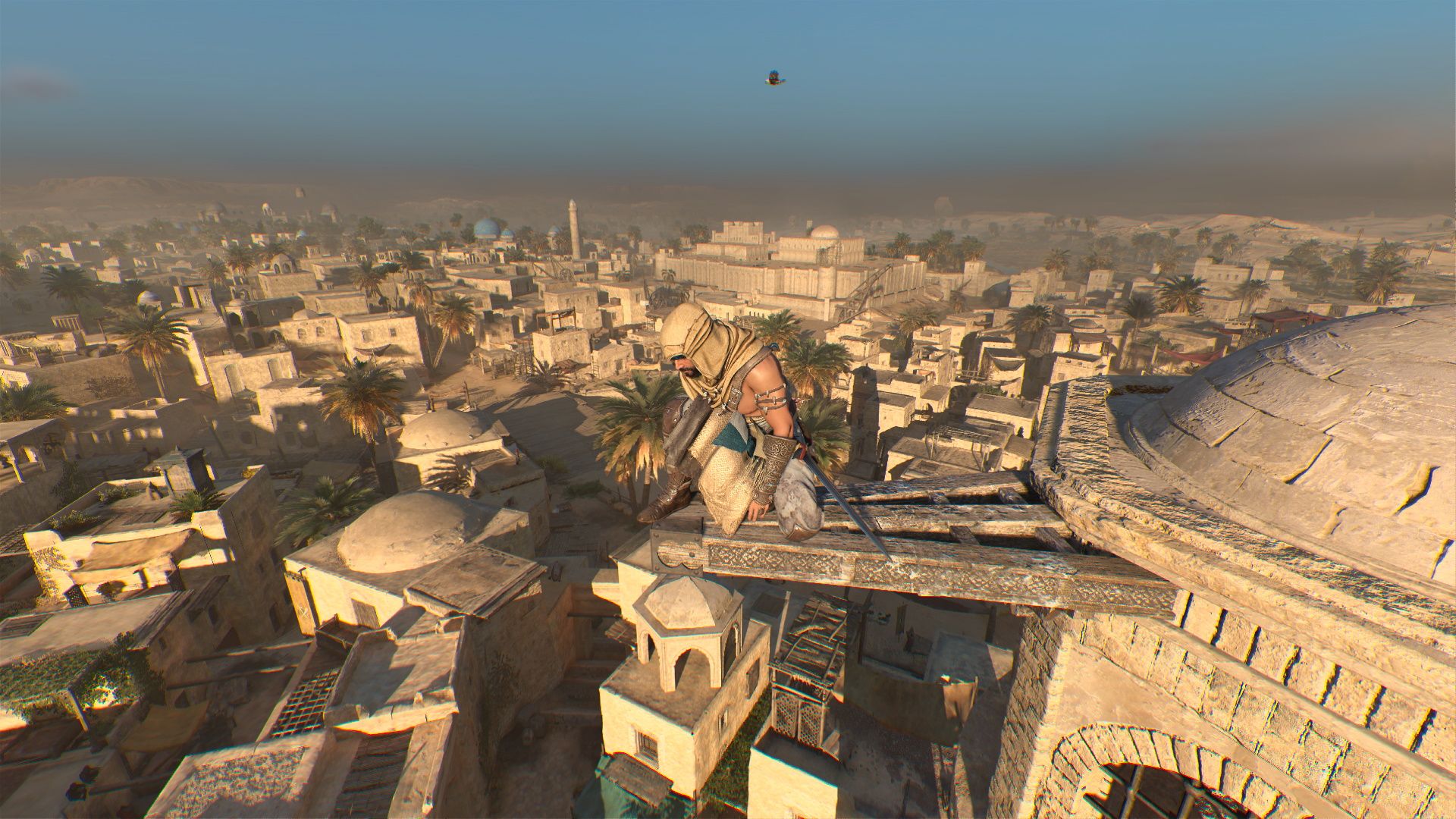 Assassin's Creed Mirage, Basim looking over the city from above