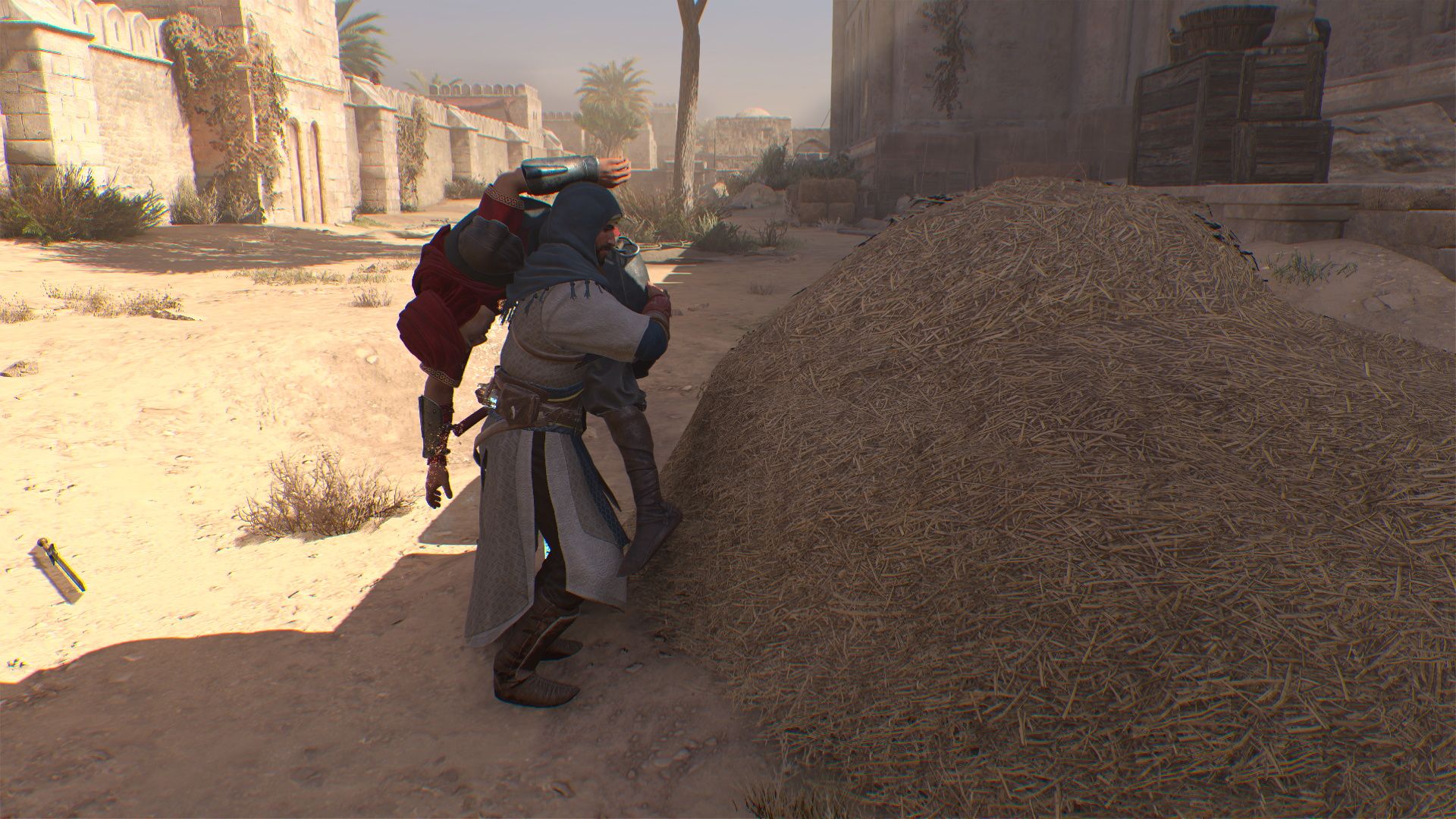 Assassin's Creed Mirage, Stuffing a corpse into a pile of hay