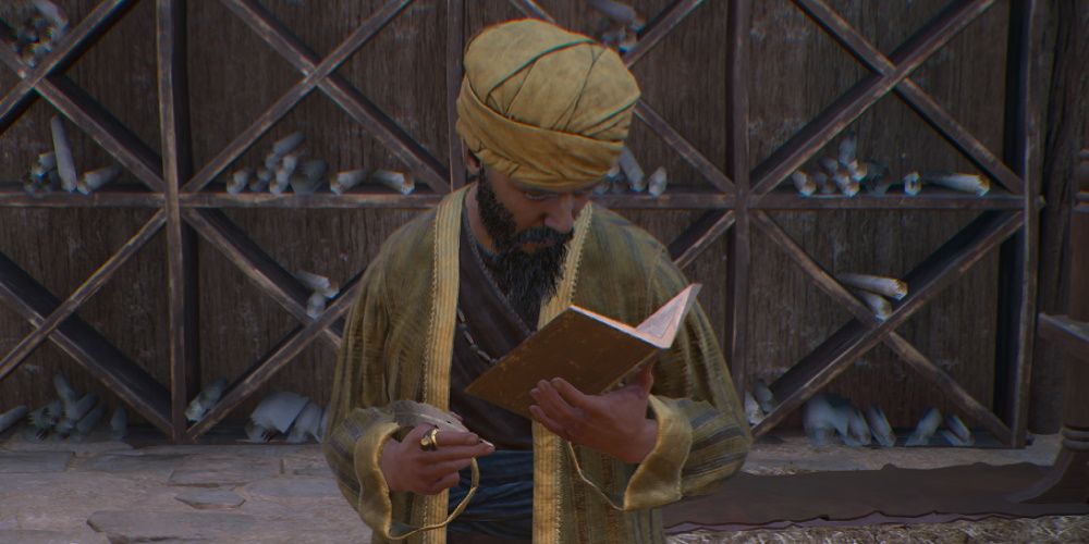 Assassin's Creed Mirage, The Cartographer reading his book