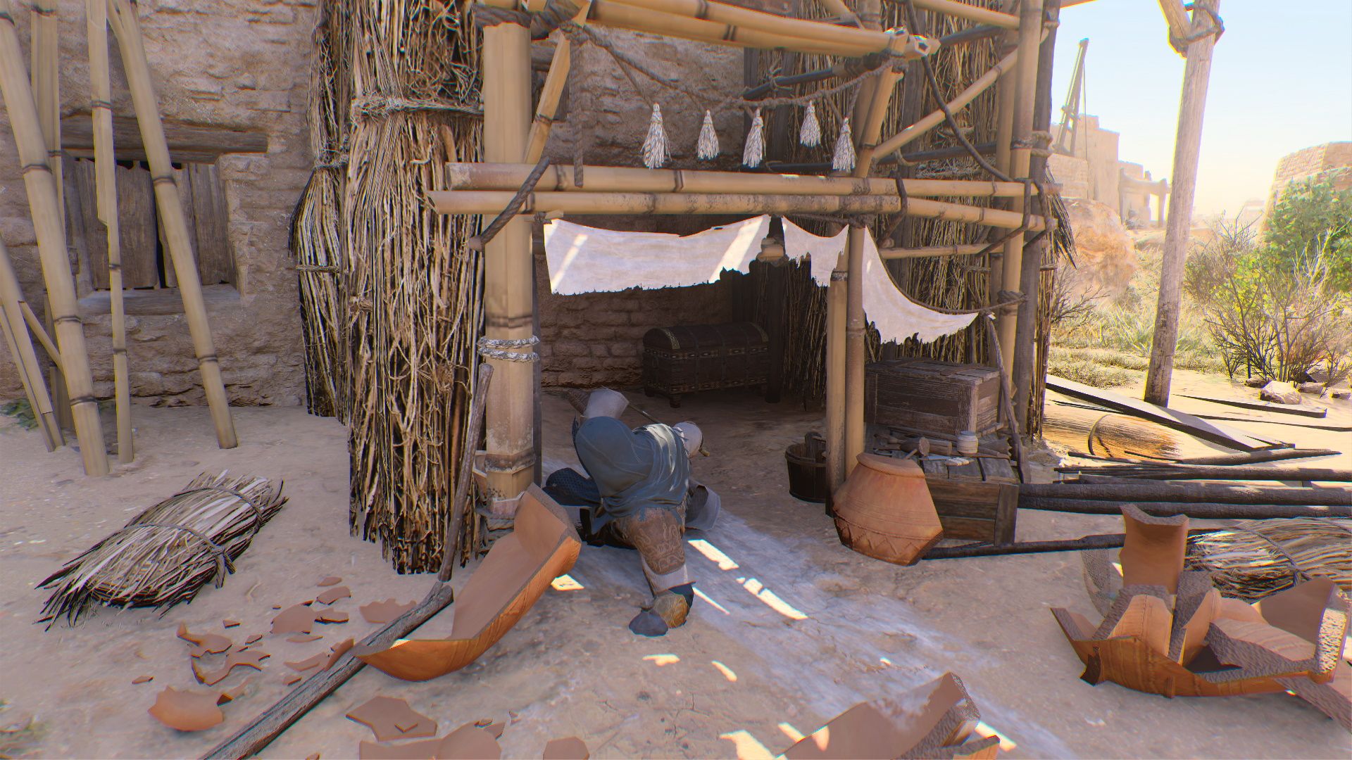 Assassin's Creed Mirage, The Curse Of The SI' La', The chest hidden int he scaffolding