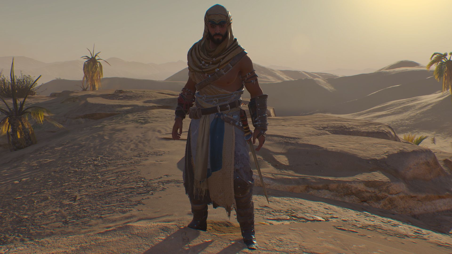 Assassin's Creed Mirage, Zanj Uprising Gear, Showing off the Zanj Uprising outfit in the desert