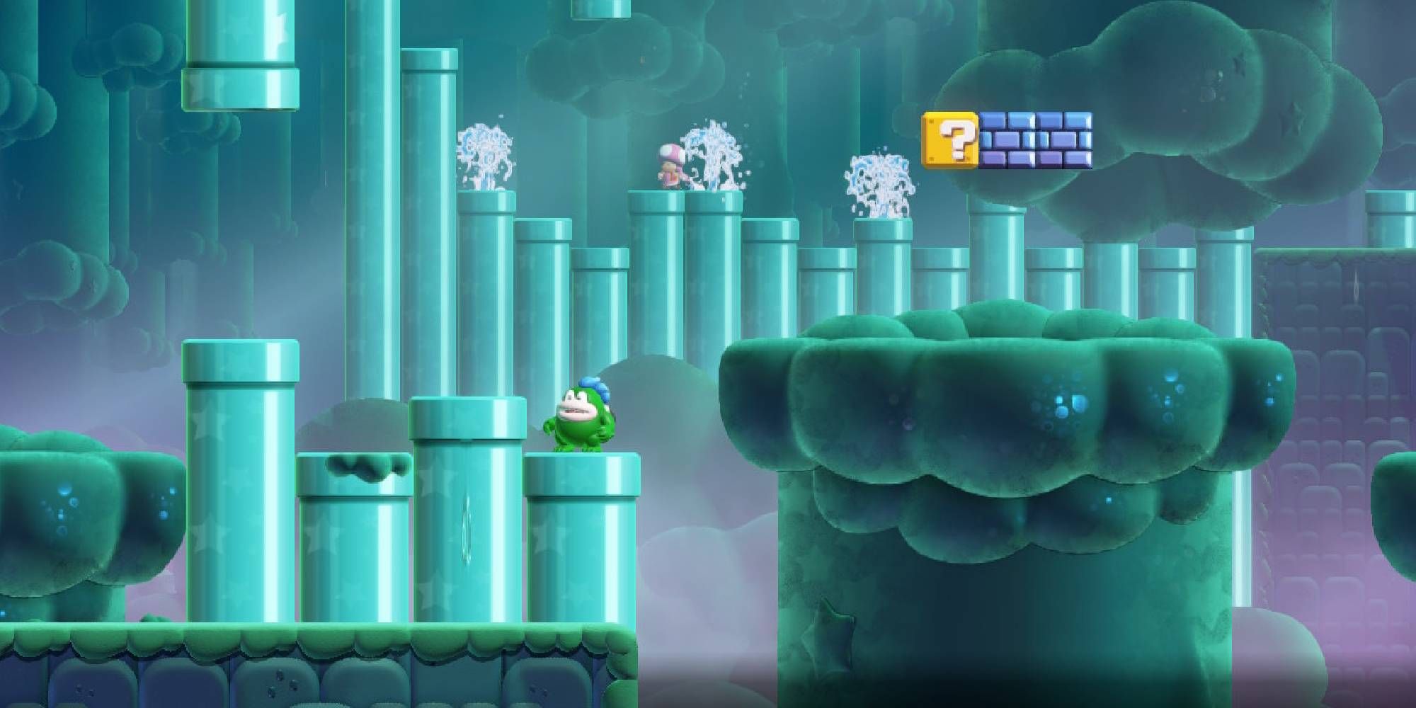 super mario wonder toadette angry spikes and sinkin pipes