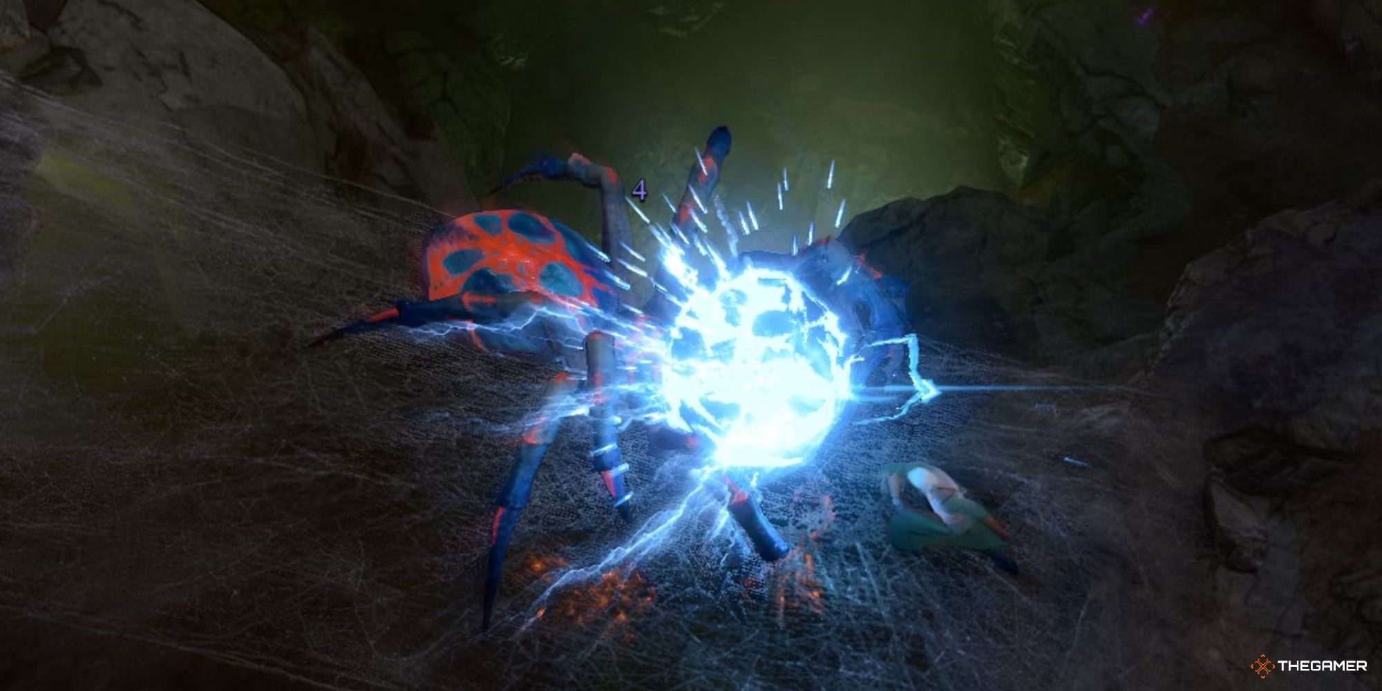 Baldur's Gate 3 Sorcerer FIghting Spider