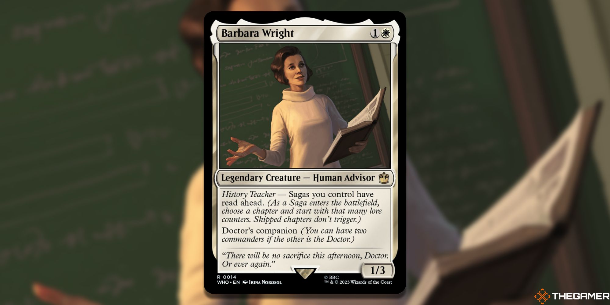 Image of the Barbara Wight card in Magic: The Gathering, with art by Irina Nordsol