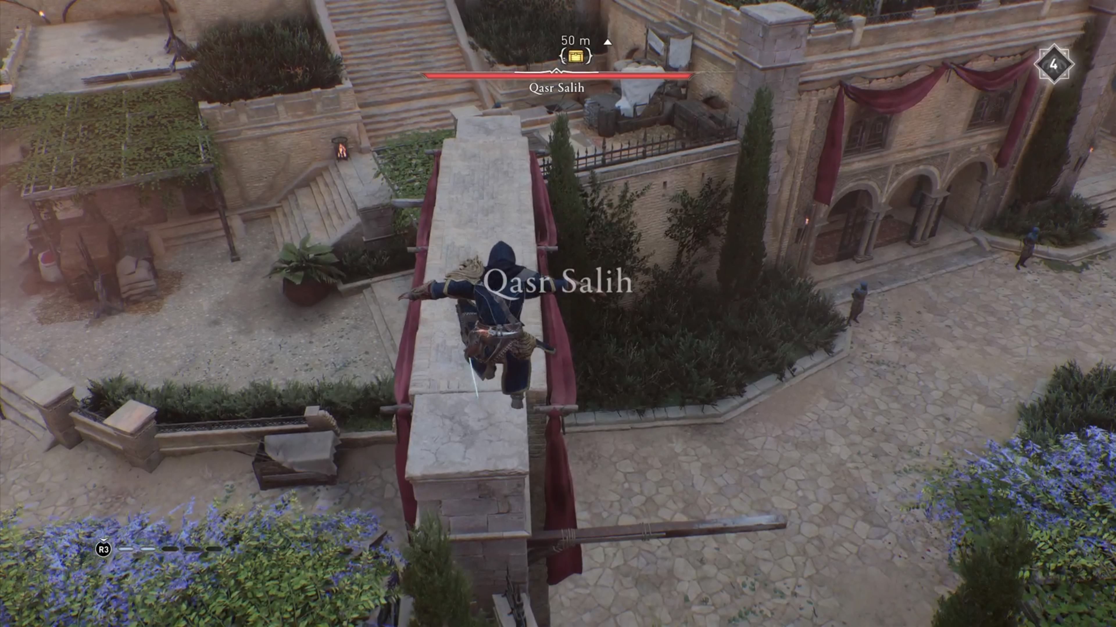 Basim jumping to enter Qasr Salih fort in Assassin's Creed Mirage