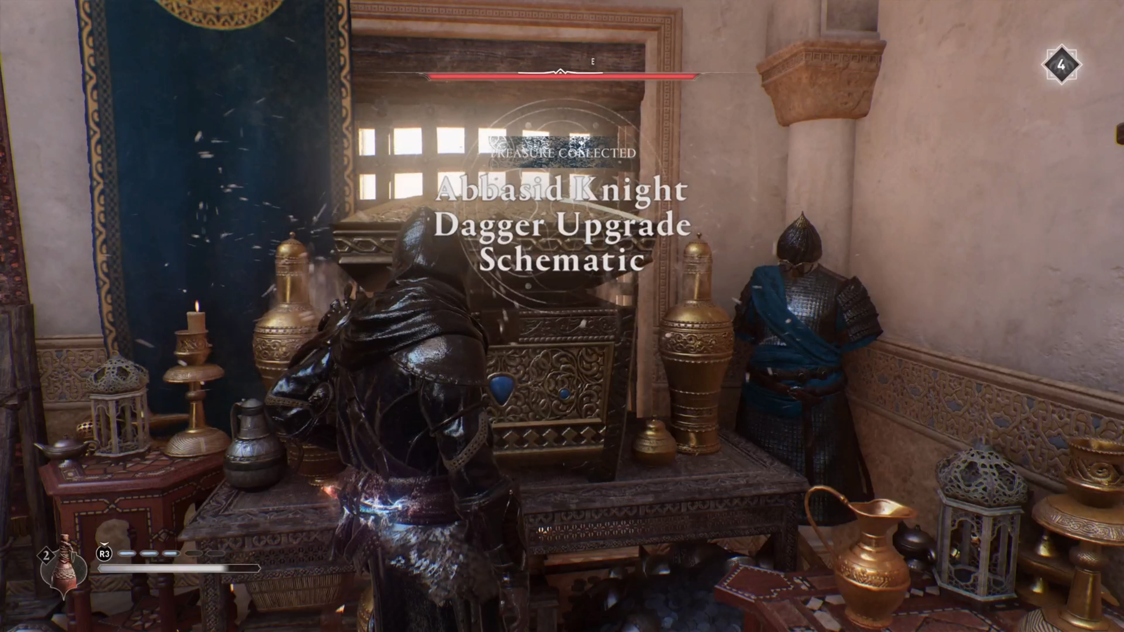 Basim opening Qasr Salih gear chest in Assassin's Creed Mirage