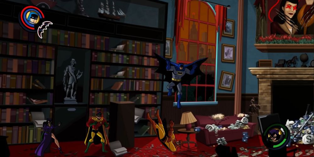 Batman and Robin fight Catman and Catwoman in The Brave and the Bold