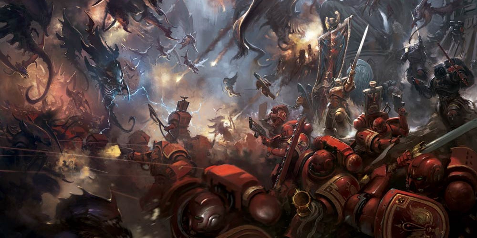 Warhammer 40,000: Blood Angel Space Marine Legion Fighting The Tyranids
