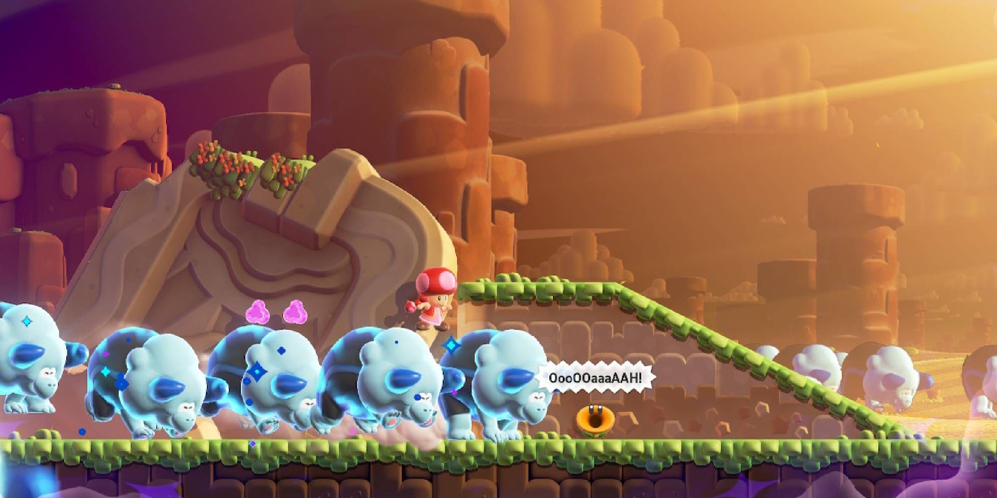 super mario wonder bulrush coming through toadette