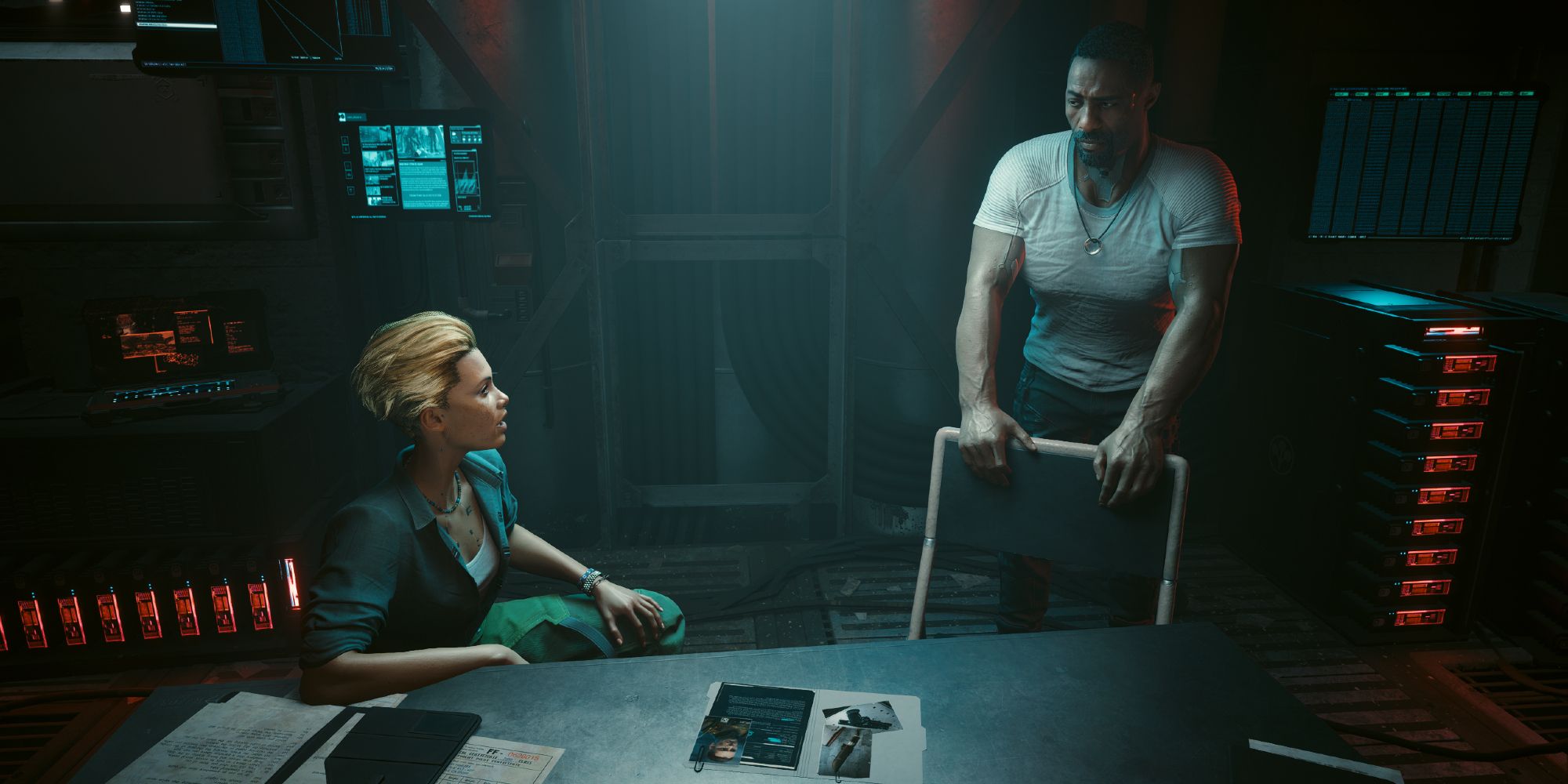 Alex and Reed discussing the next plan in Cyberpunk 2077.