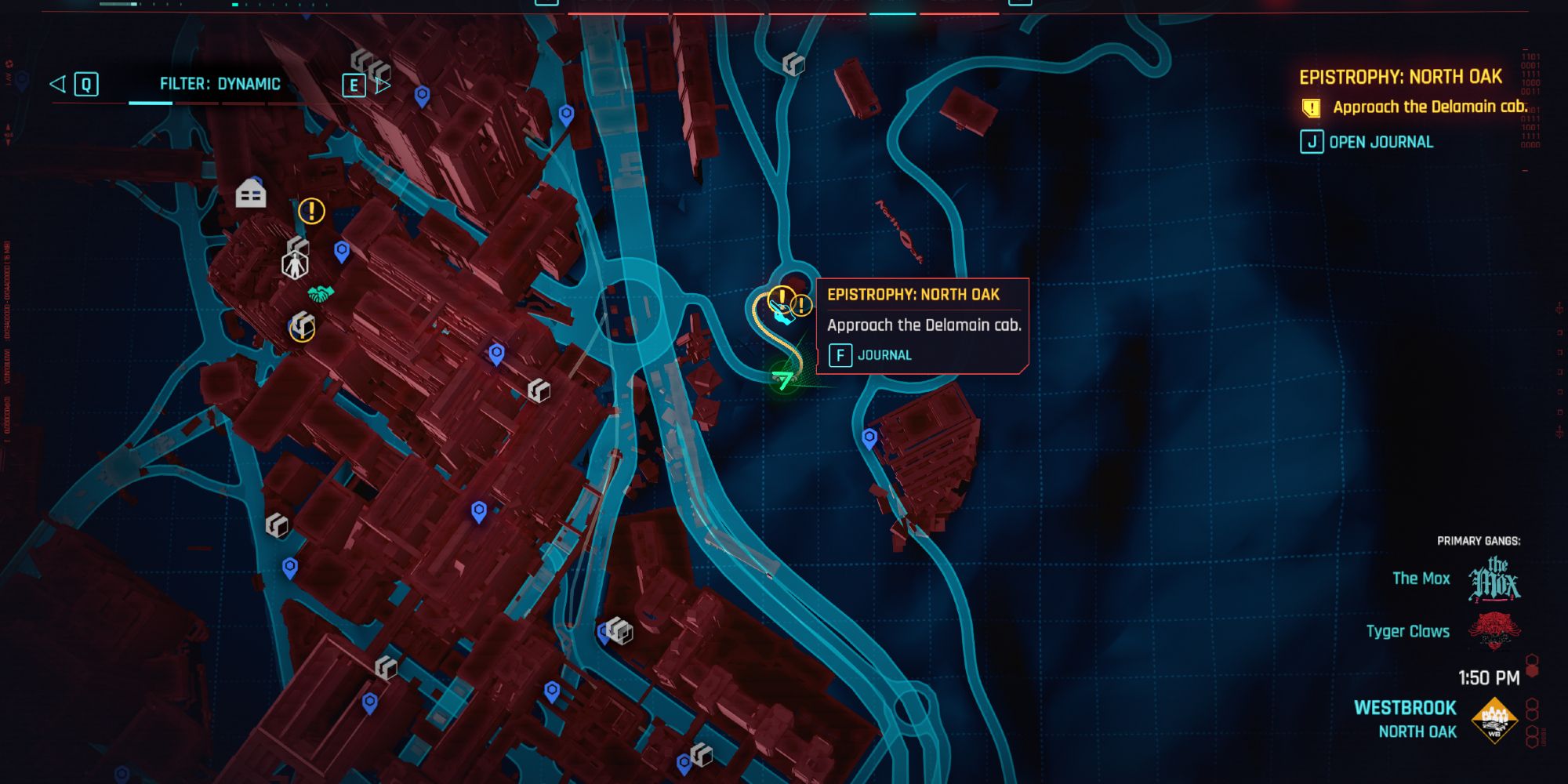 North Oak map in Cyberpunk 2077.