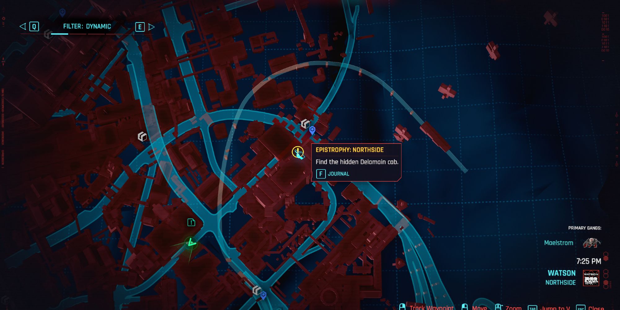 Northside map in Cyberpunk 2077.