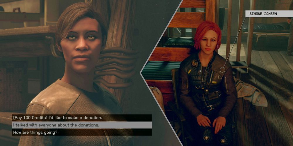 screenshots of Amira and Simone in Starfield