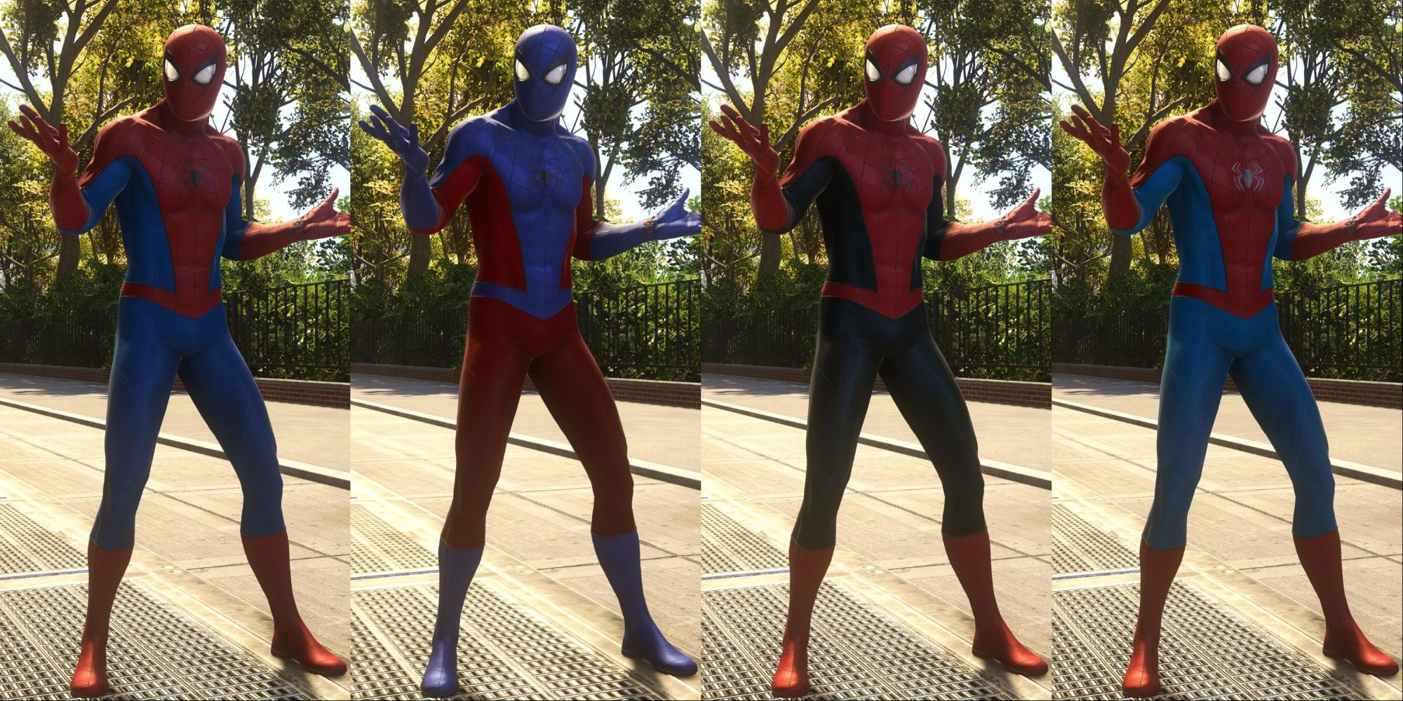 The Classic Suit and its different styles from Marvel's Spider-Man 2