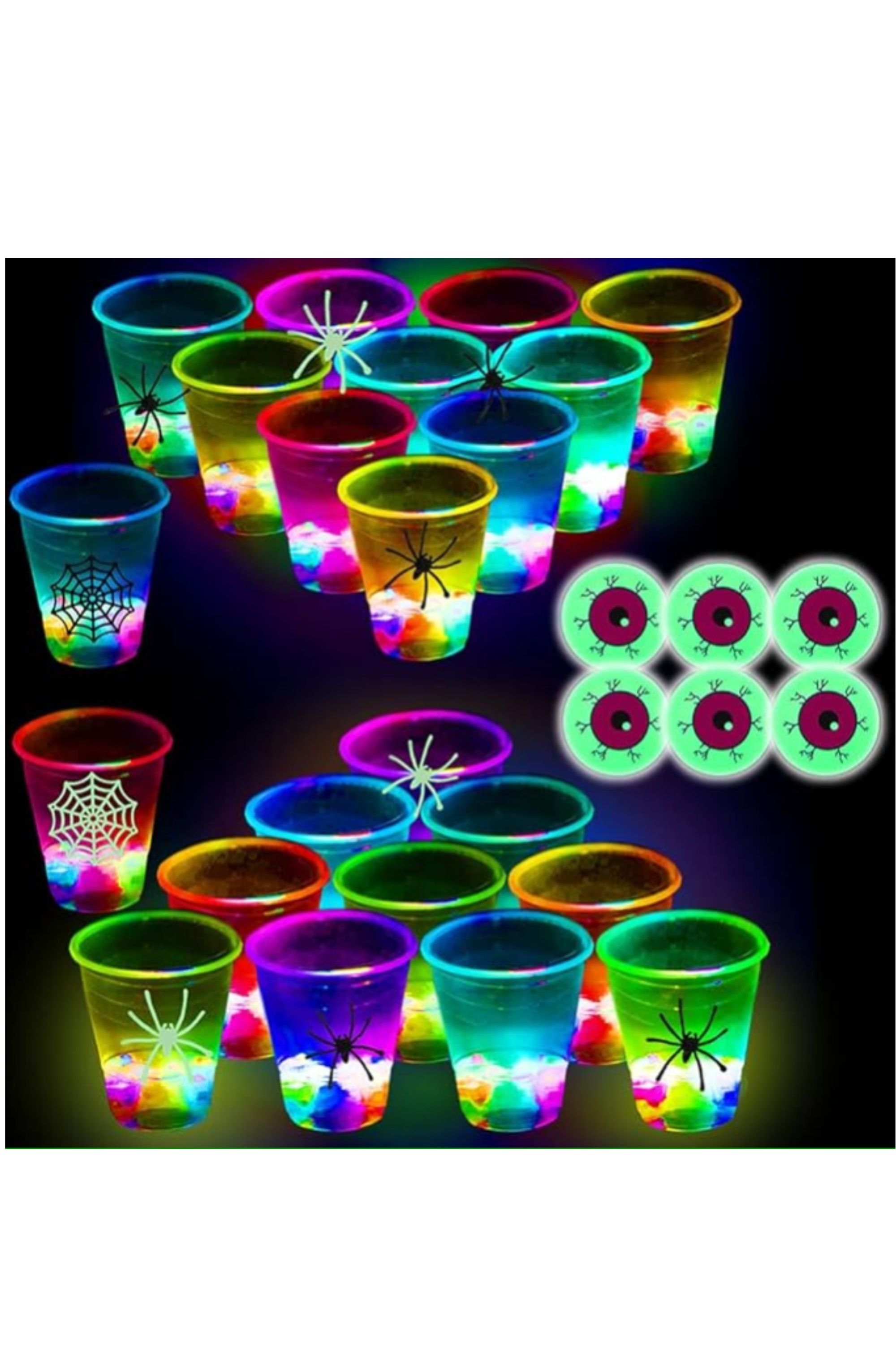 Halloween Glow In The Dark Beer Pong Light Up Set