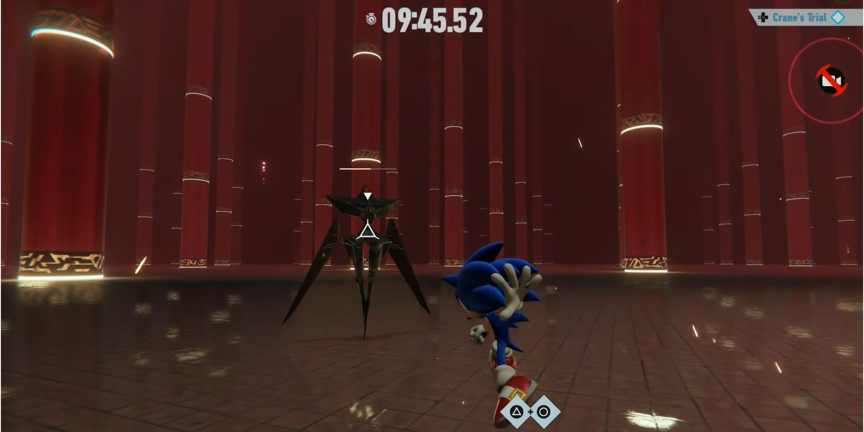 Sonic takes on the Crane Trial in Sonic Frontiers