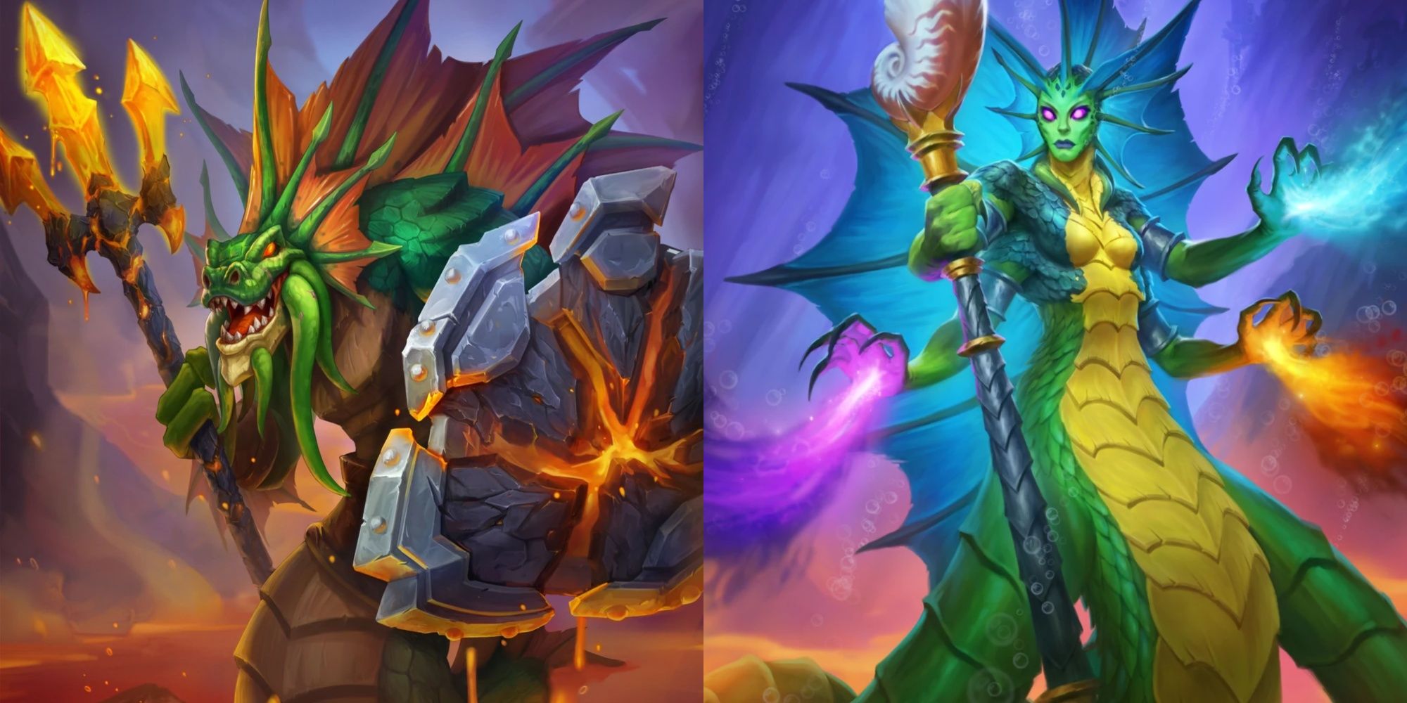Vicious Slitherspear and Spitelash Siren Full Art Hearthstone