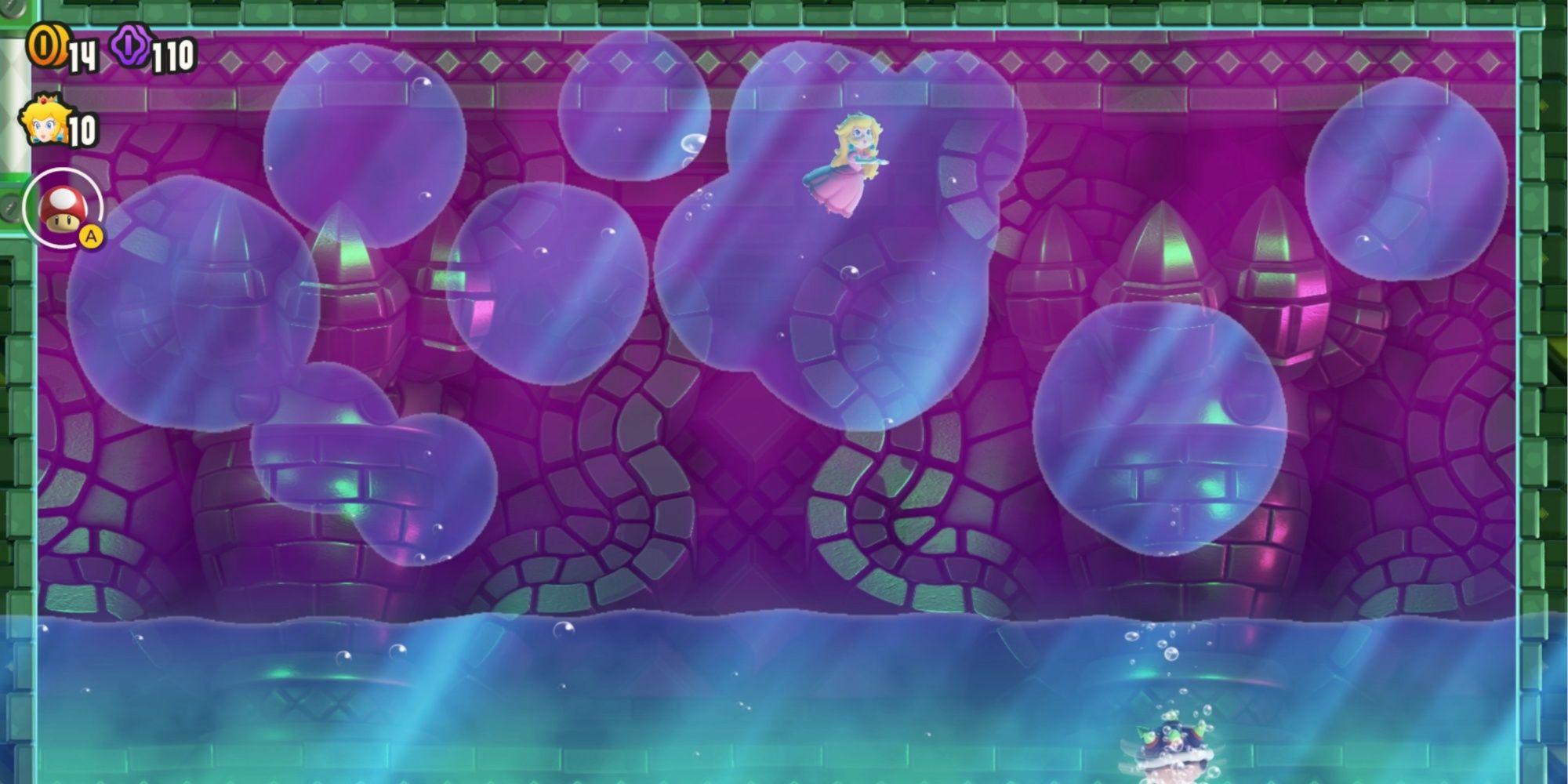 Super Mario Wonder Sun Baked Desert Boss Fight with Peach swiming