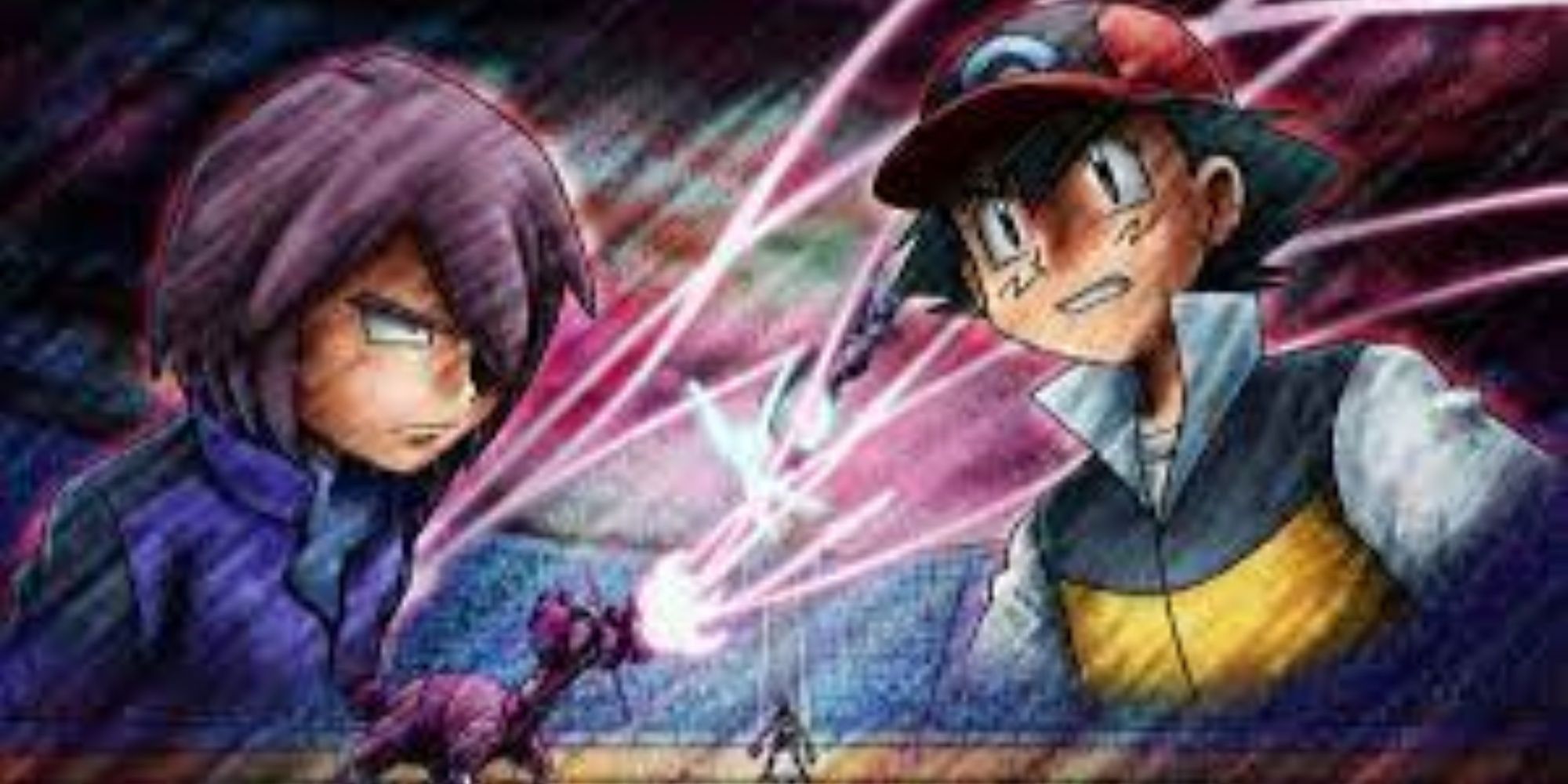 Ash's Gliscor Diving Down Towards Paul's Drapion