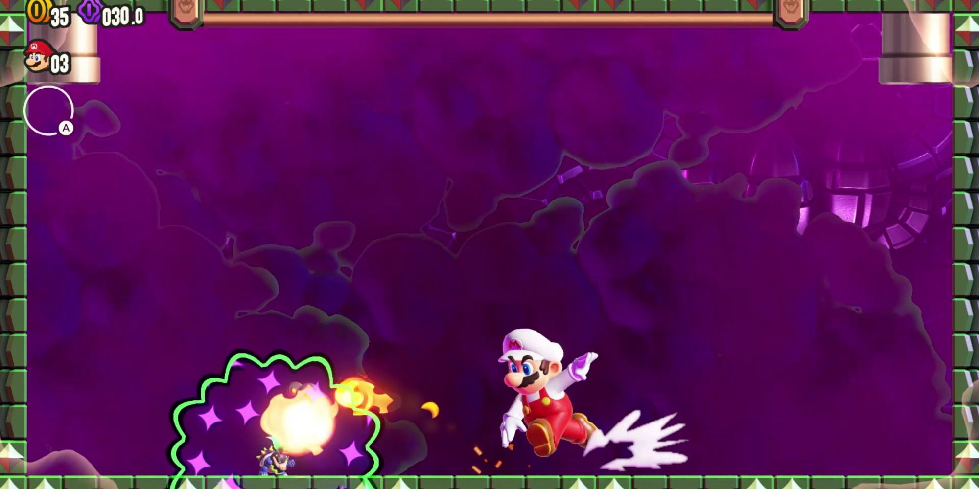 Fire Mario Throwing Fire Balls At Bowser Jr.