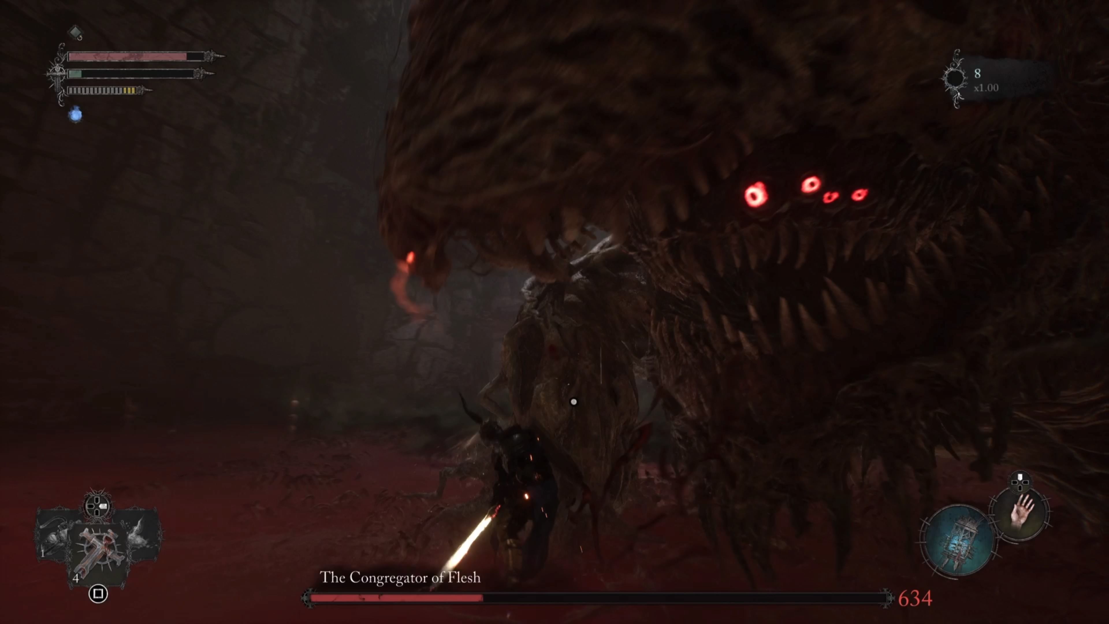 Congregator of Flesh Boss fight Attack strategy in Lords of the Fallen