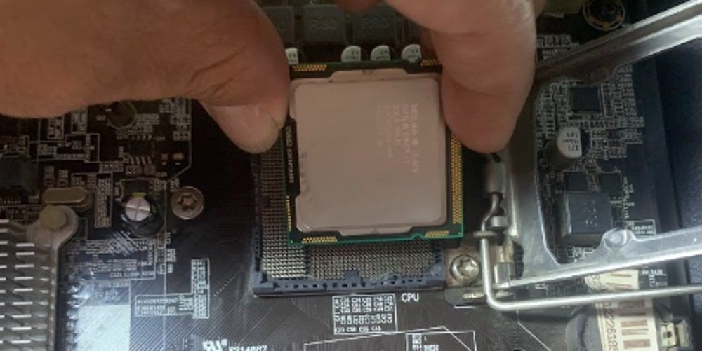 CPU being installed in socket