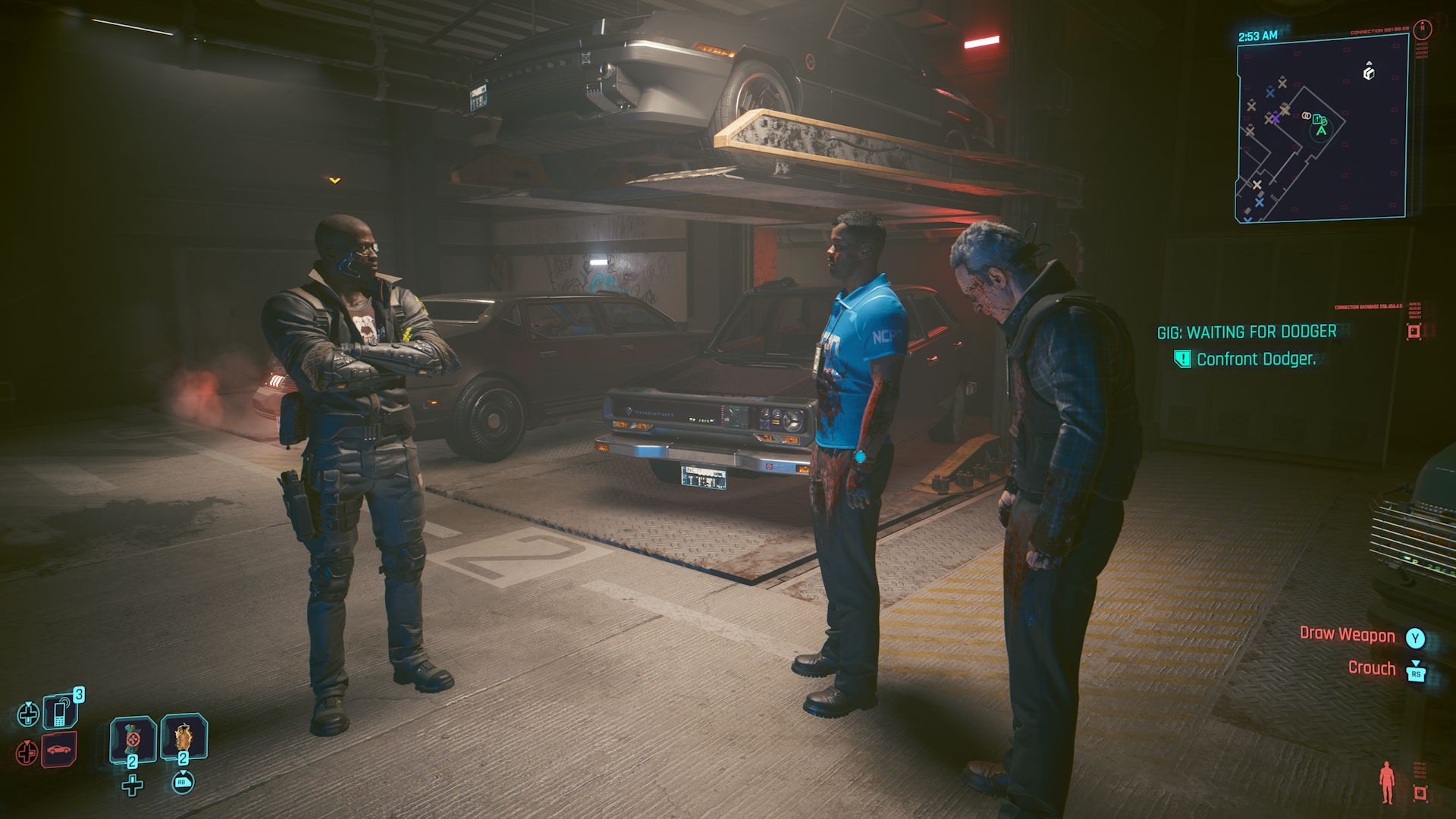 Cyberpunk 2077 Phantom Liberty Screenshot Of Dodger Hearing Bill And Charles Out