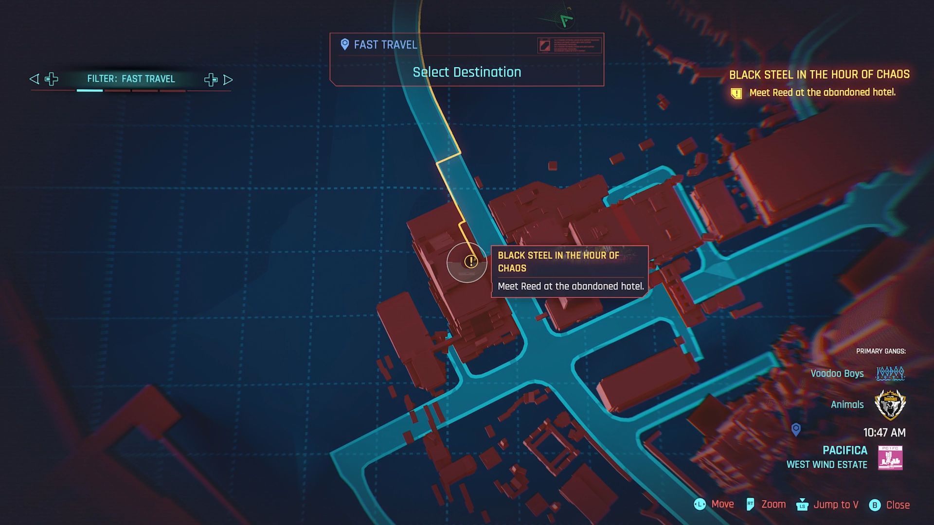 Cyberpunk 2077 Phantom Liberty Screenshot Of Abandoned Hotel Map Location