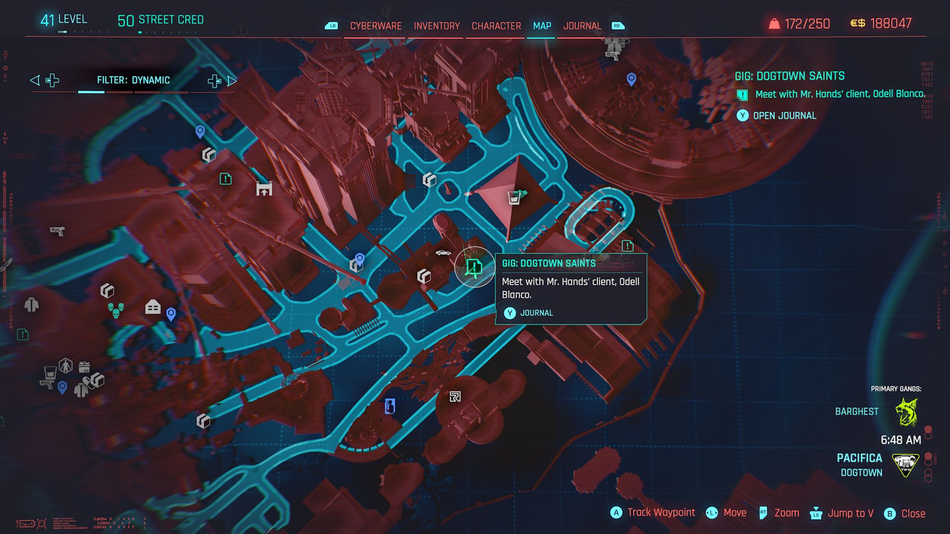 Cyberpunk 2077 Phantom Liberty Screenshot Of Dogtown Saints Starting Point On Map
