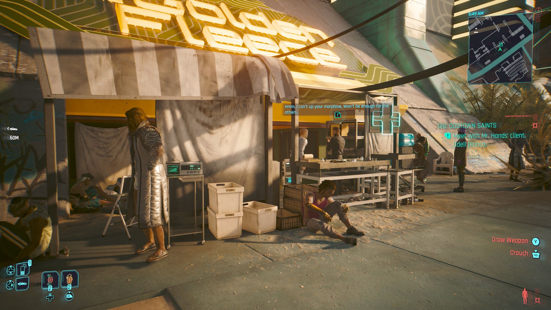 Cyberpunk 2077 Phantom Liberty Screenshot Of Odell Blanco At Medical Stall