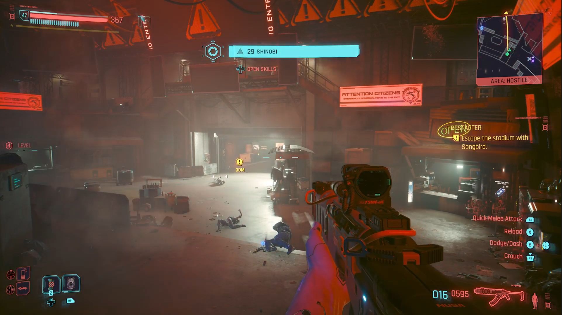 Cyberpunk 2077 Phantom Liberty Screenshot Of Open Garage Door Under Screen
