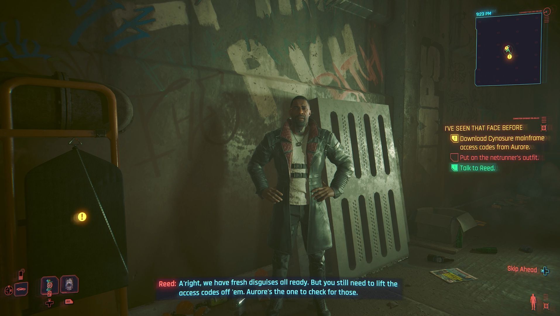 Cyberpunk 2077 Phantom Liberty Screenshot Of Reed Near Netrunner Suit