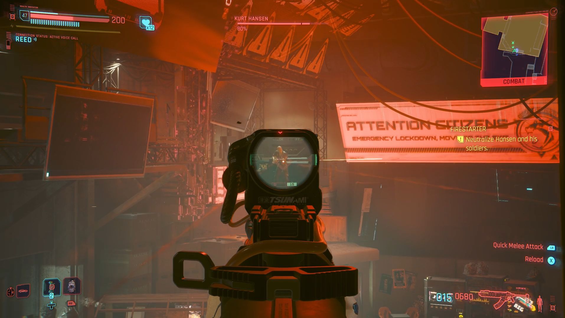 Cyberpunk 2077 Phantom Liberty Screenshot Of Shooting Hansen From Across Room