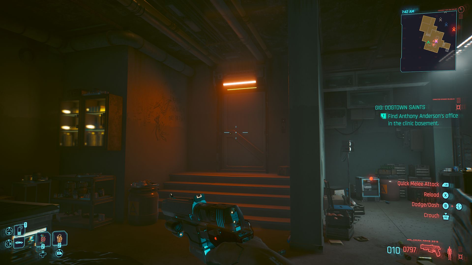 Cyberpunk 2077 Phantom Liberty Screenshot Of Small Stairs Up To Door