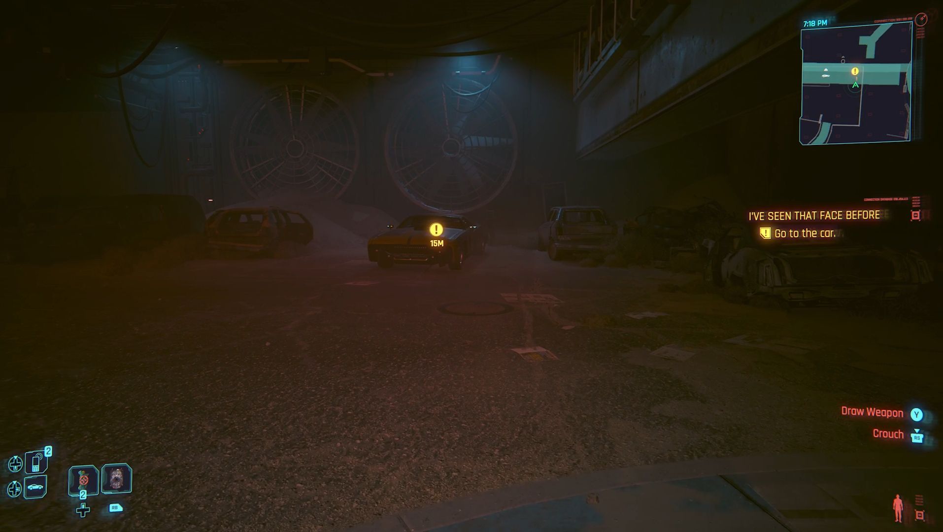 Cyberpunk 2077 Phantom Liberty Screenshot Of Target Car Among Destroyed vehicles
