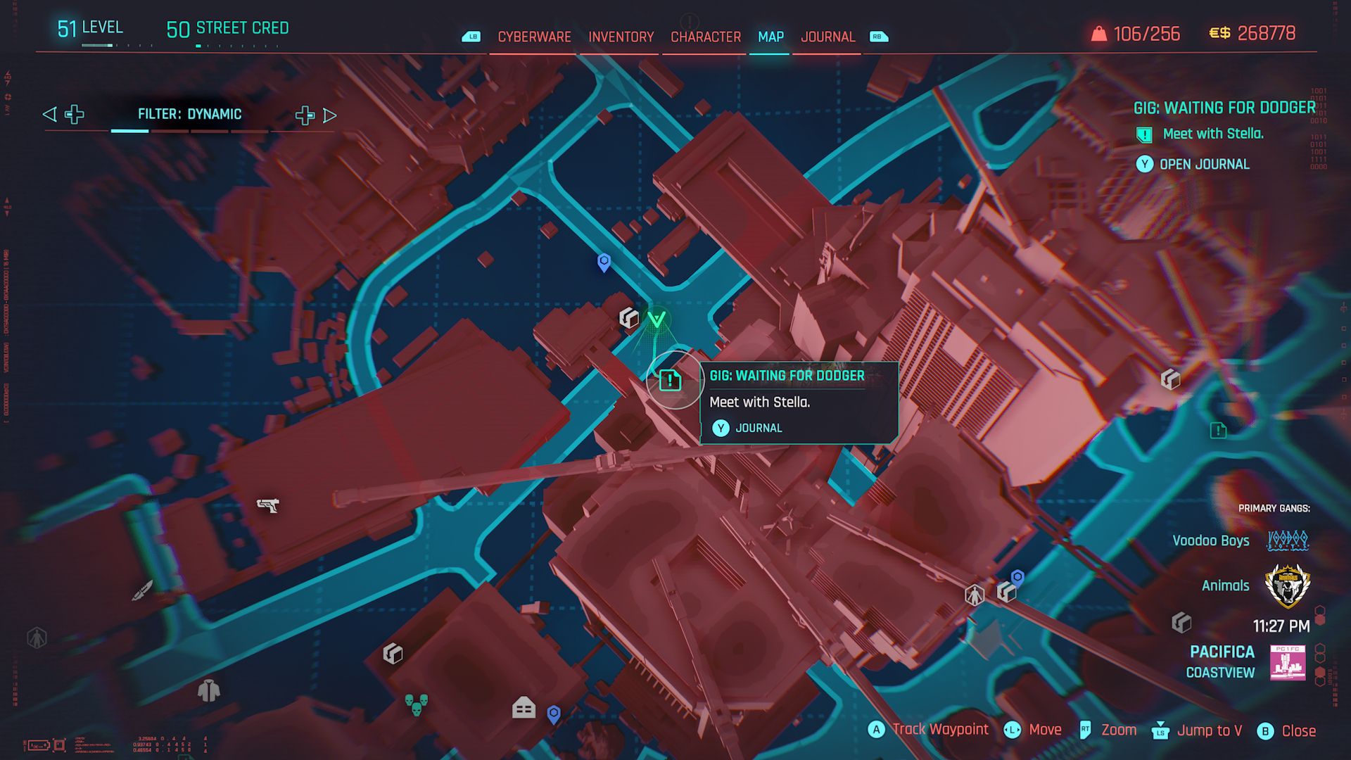 Cyberpunk 2077 Phantom Liberty Screenshot Of Waiting For Dodger Icon On Map