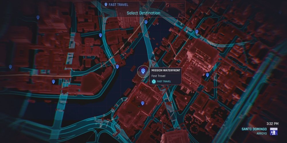 Cyberpunk 2077, Screenshot Of David’s Ripperdoc Location On The Map Screen