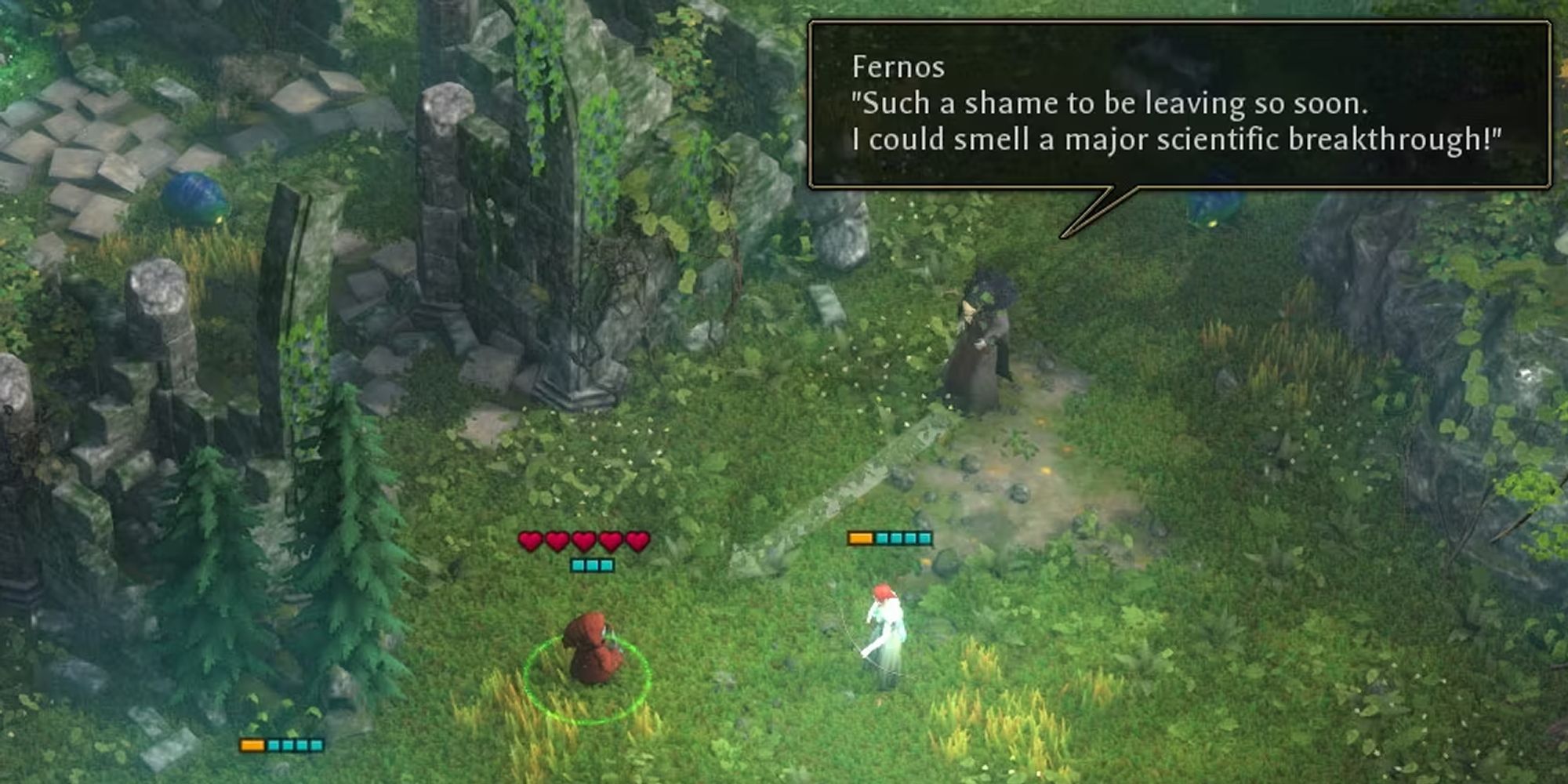 Druidstone The Secret Of The Menhir Forest Characters Talking To Fernos