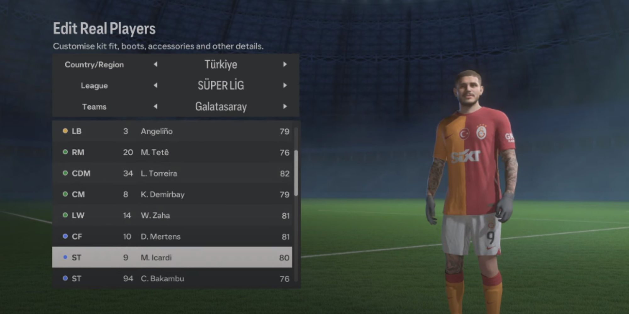 EA Sports FC 24, Screenshot Of Galatasaray's Mauro Icardi 