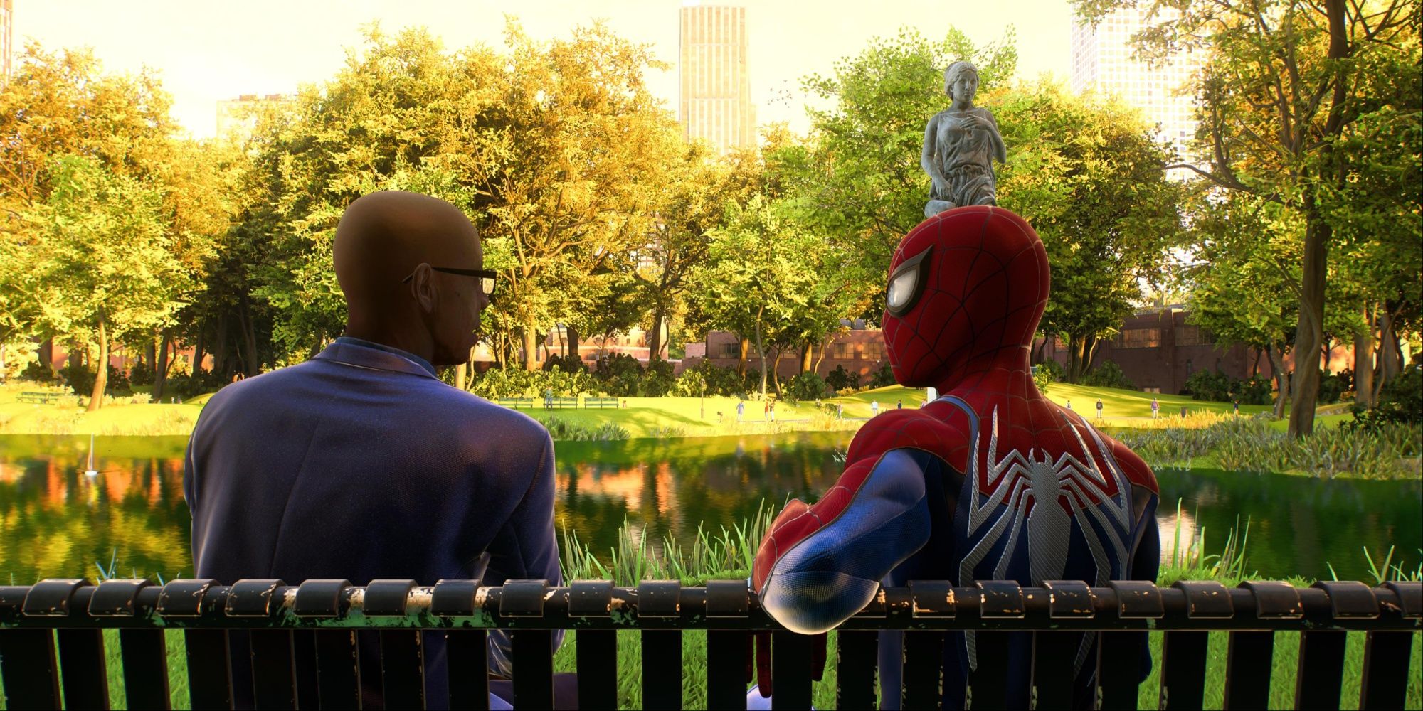 An elder man talking to Peter in Marvel's Spider-Man 2