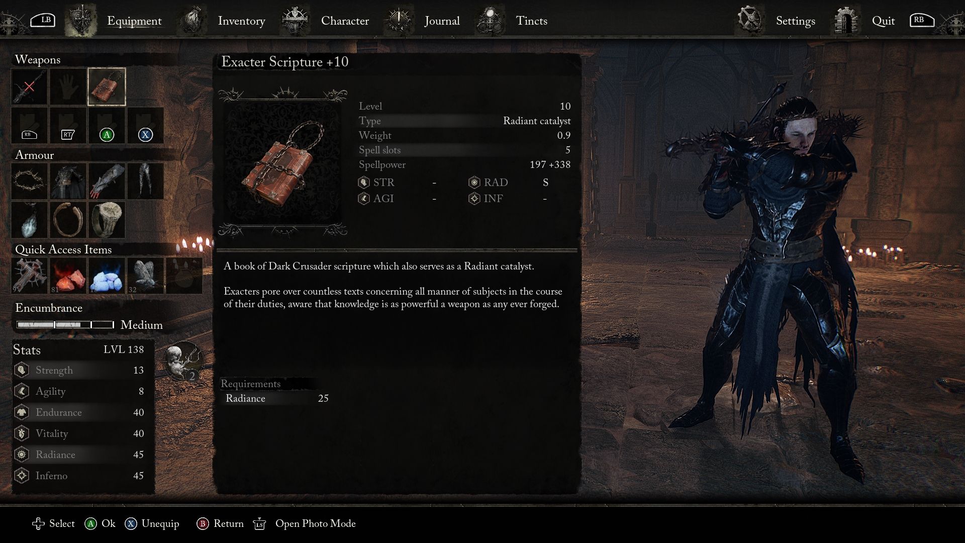 Exacter Scripture item description lords of the fallen
