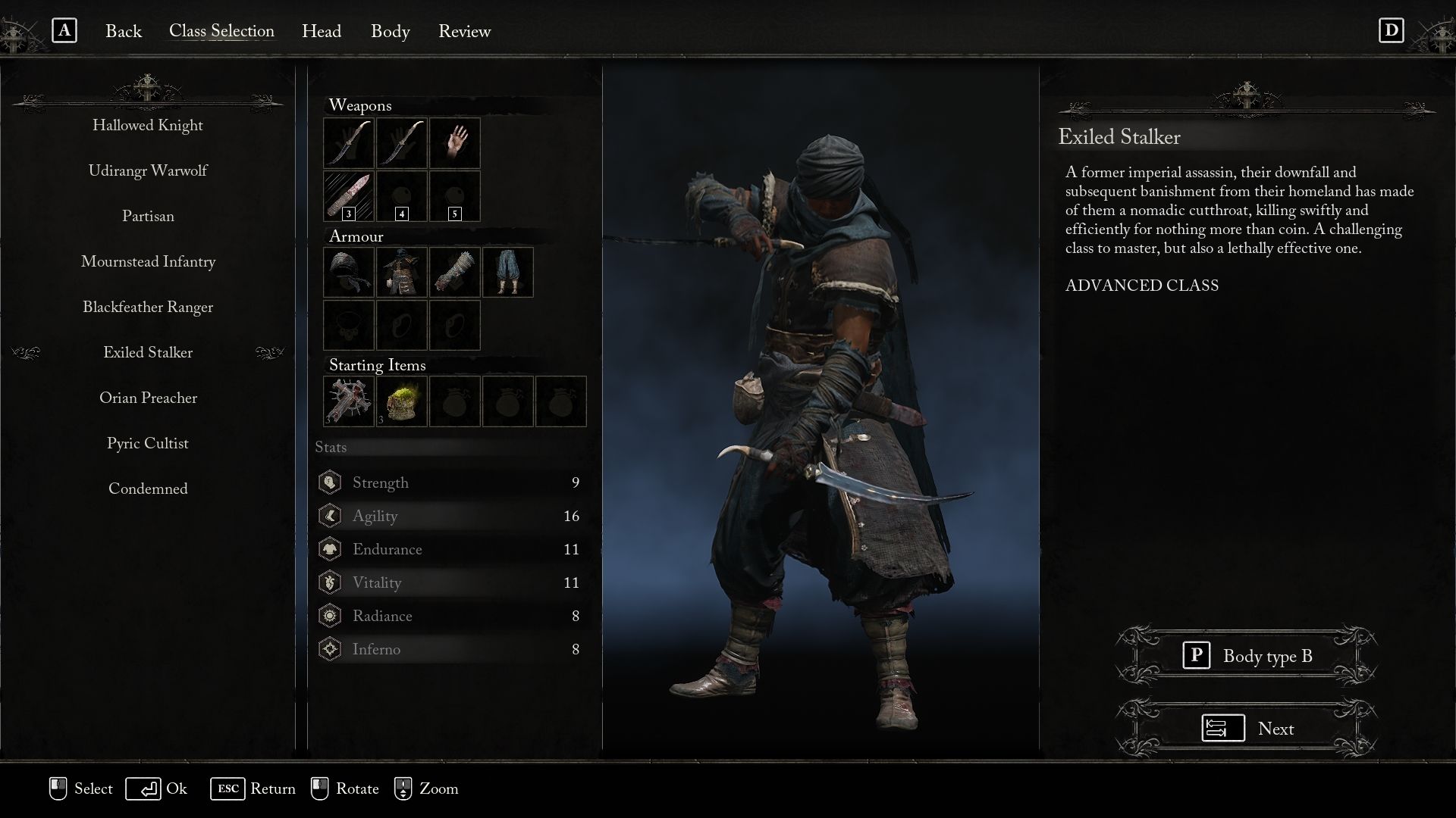 Exiled Stalker class overview Lords of the Fallen