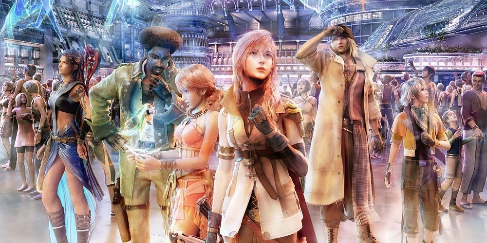 Final Fantasy 13 - Sazh Katzroy, Snow Villiers, Hope Estheim, Lightning, Oerba Yun Fang, and Oerba Dia Vanille