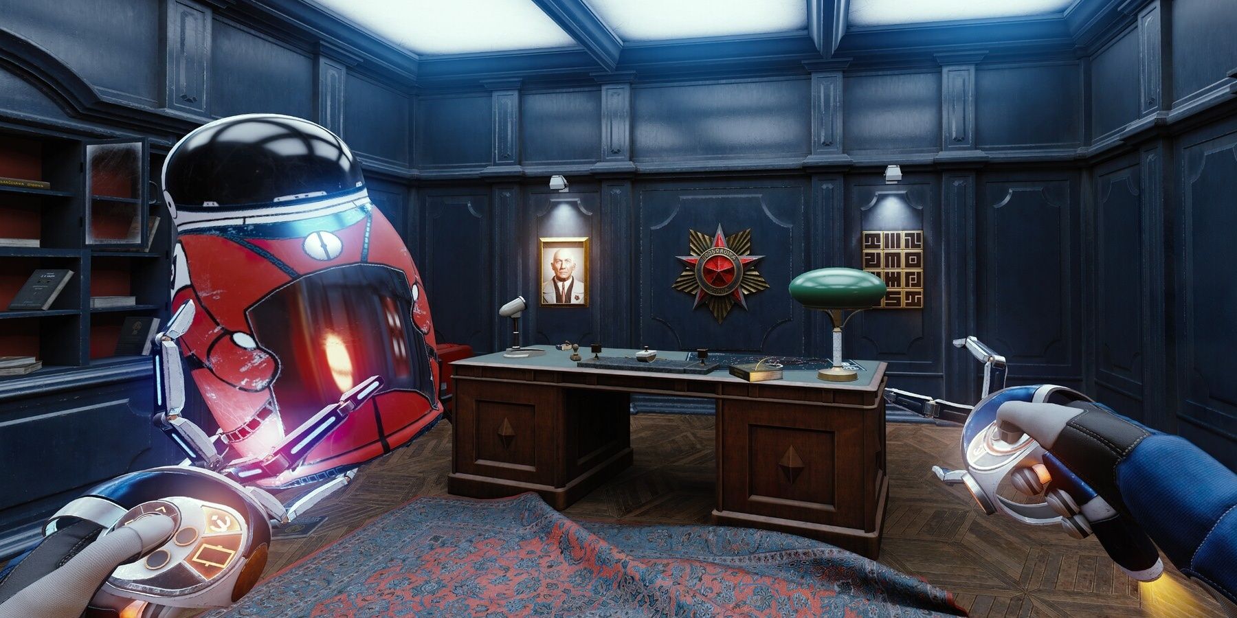 Floating robot in office puzzle red matter 2