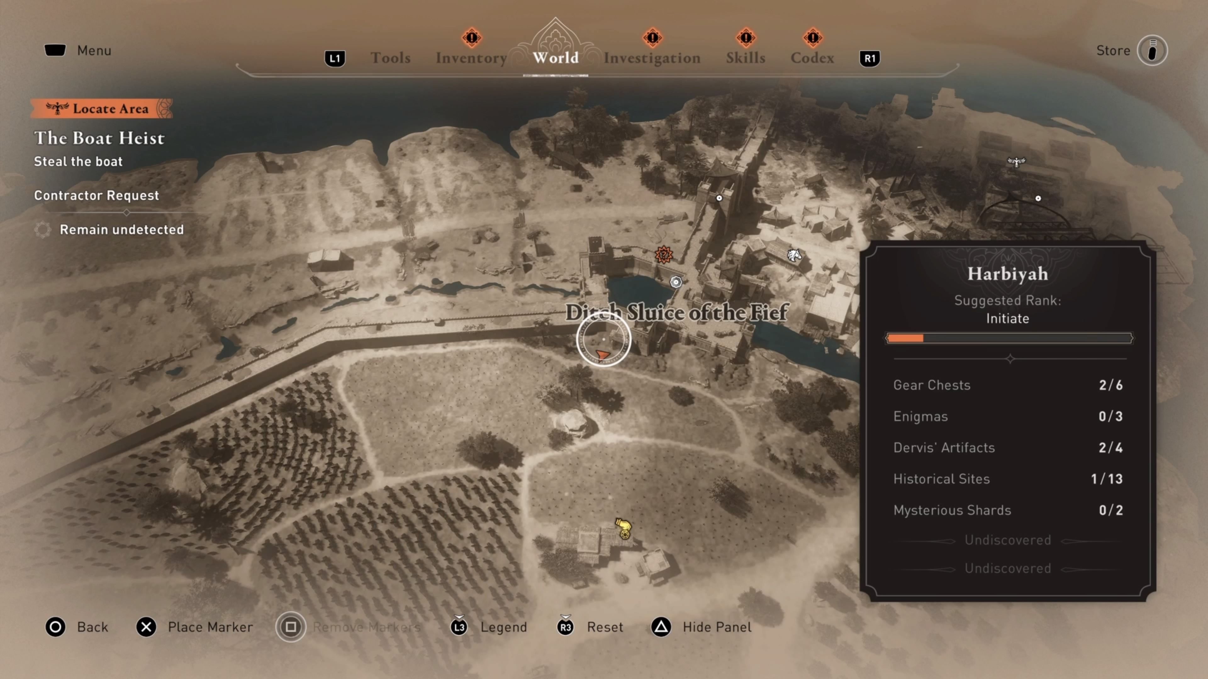 Fort map showing south side entrance in Assassin's Creed Mirage
