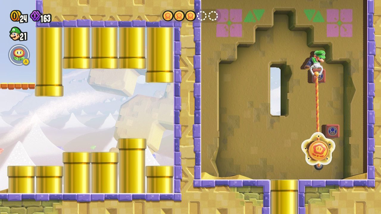 The fourth token attached to a string in a hidden room to the right.