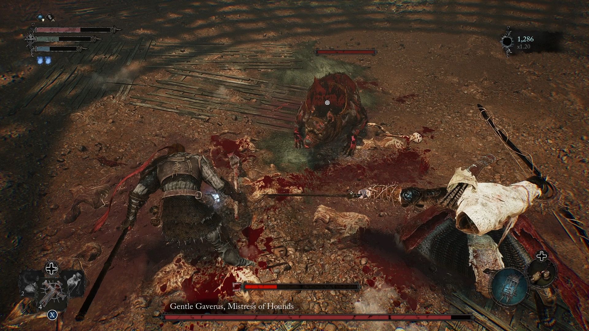 Gaverus stabbed the player with her sword Lords of the Fallen