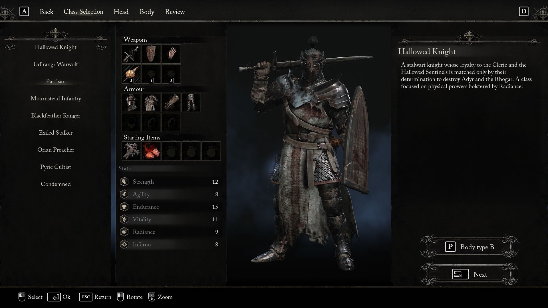 Hallowed Knight class overview Lords of the Fallen