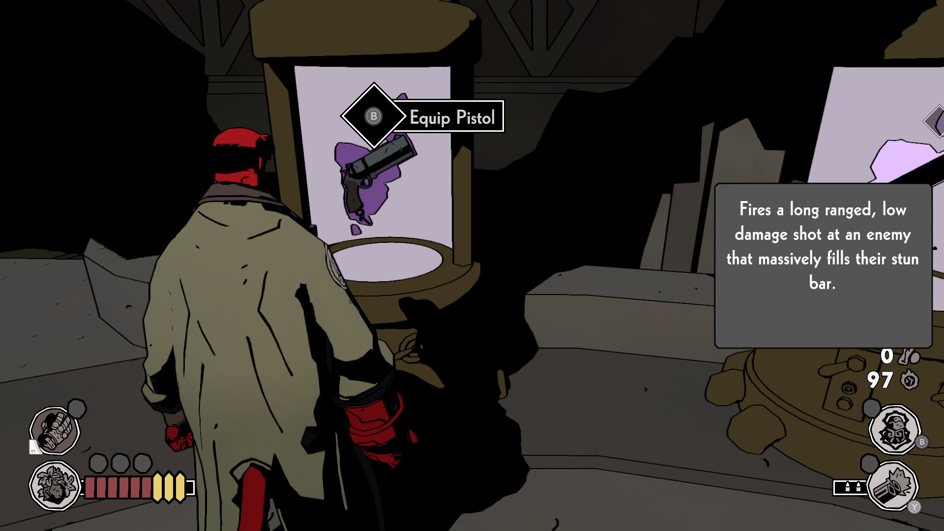 The pistol in Hellboy: Web of Wyrd.